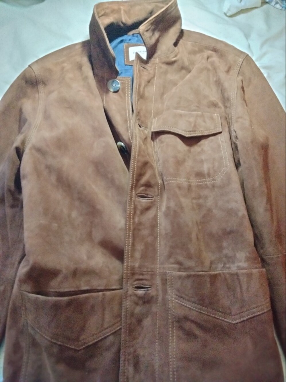 Men's Brown Goat Suede Chore Coat Size XS